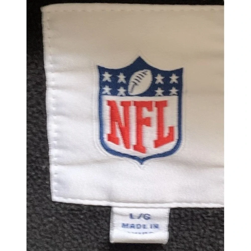 Pittsburgh Steelers NFL Men's Large Gray Full Zip Hooded‎ Fleece Jacket